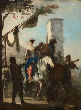 Johann Heinrich Schonfeldt Halt vor dem Gasthaus Spain oil painting art